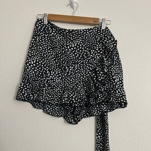 SHEIN Black and White Polka Dot Mini Skirt